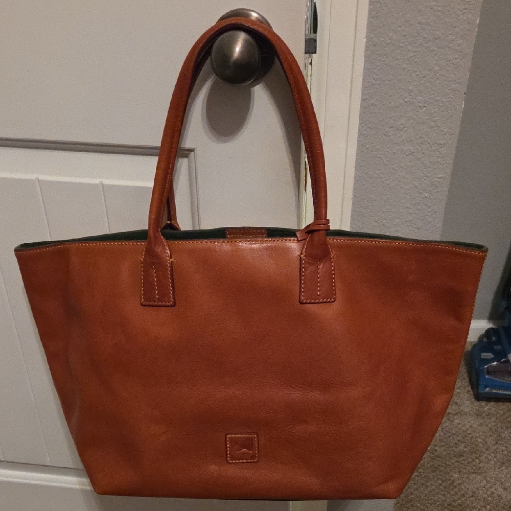 Dooney & Bourke Medium Russel Brown Leather Tote Bag